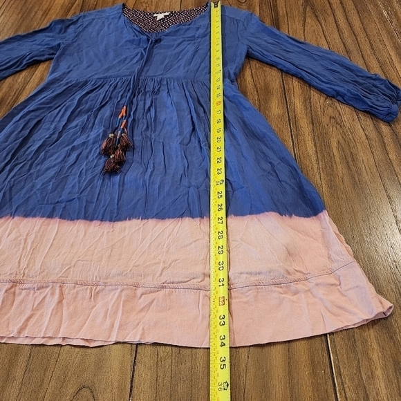 Anthropologie Holding Horses Ombré Dip Dye Tassel knee length Dress size 0 - Picture 13 of 16